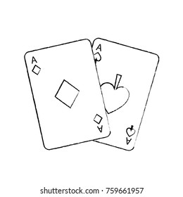 two aces playing cards poker casino icon