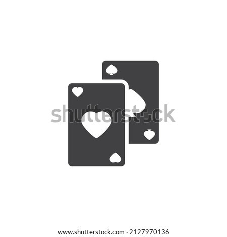 Two aces, poker cards vector icon. filled flat sign for mobile concept and web design. Ace of Spades and Hearts glyph icon. Symbol, logo illustration. Vector graphics