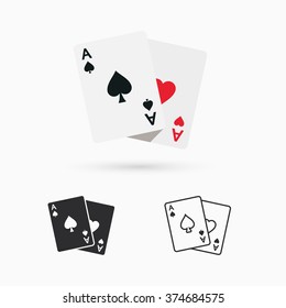 Two aces. Winning poker hand