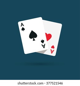 Two aces. Winning poker hand