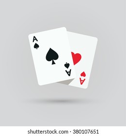 Two aces. Winning poker hand