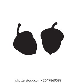Two acorn silhouette vector illustration design on white background