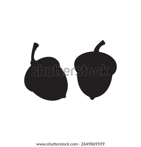 Two acorn silhouette vector illustration design on white background