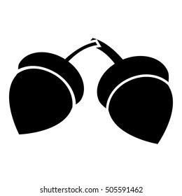 Two acorns icon. Simple illustration of two acorns vector icon for web