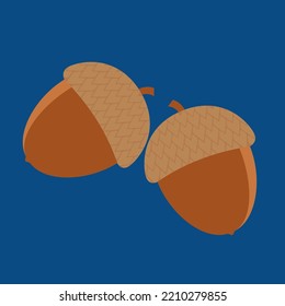 Dos bellotas, ilustración, vector, cartografía