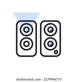Two acoustic speaker vector icon. Graph symbol for music and sound web site and apps design, logo, app, UI