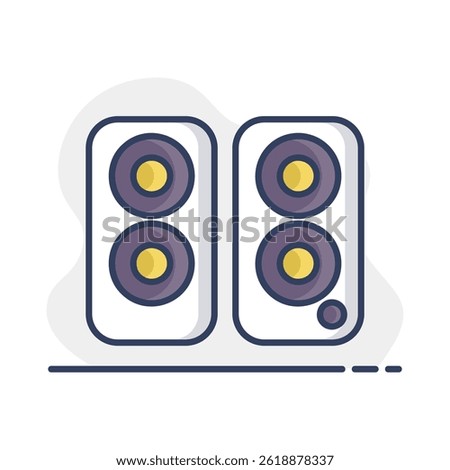Two acoustic speaker vector icon. Graph symbol for music and sound web site and apps design, logo, app, UI