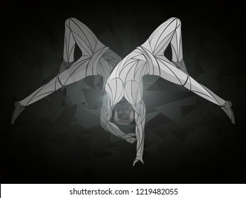 two acrobats, athletes, gymnasts vector
