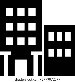 Two Adjacent Buildings Icon for Cityscape and Real Estate Themes