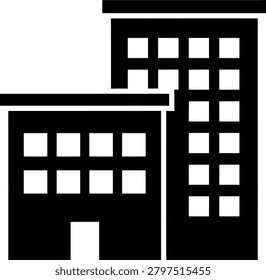 Two Adjacent Buildings Icon Urban Real Estate Complex