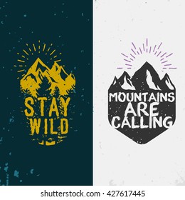 Two adventure logotypes in vintage style, retro labels