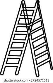 Dos escaleras Aframe se cruzaron para subir