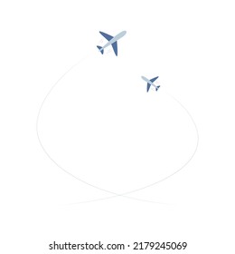 Zwei Flugzeuge im Flug. Flache Vektorgrafik.