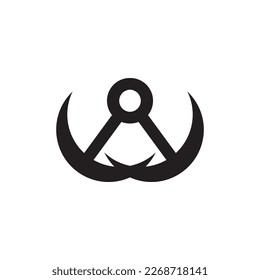 two anchor logo icon illustration.