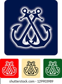Two Anchors vector illustration