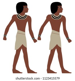 Two ancient Egyptian men waling (ready to animate)