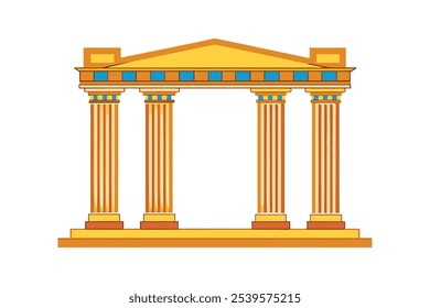 Two ancient Greek style pillars vector art illustration.