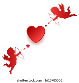 Two angle kids joining heart