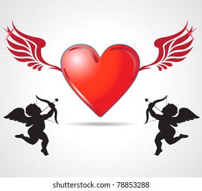 two angle kids joining heart