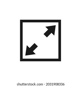 two angled arrows in a box