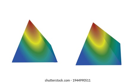 Two angles of colorful pyramid. vector