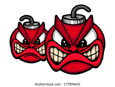 Dos bombas enojadas, ilustración vectorial