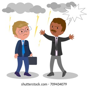 Two angry business men arguing, vector illustration
