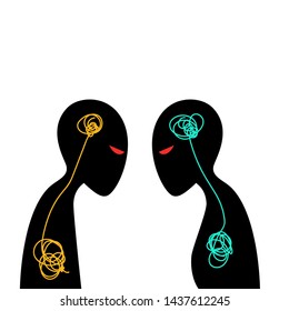 Two Angry People with crowded mind and heart