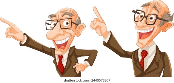 Two animated elderly men gesturing with enthusiasm