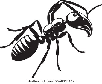 Two Ant Silhouette Vector With White Background Vol - 5 ,Ant black icon, flat style ,outline