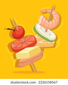 two appetizers in sticks icon