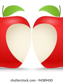 Two apples with abstract heart