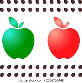 two apples and a few seeds