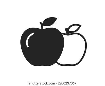 two apples icon. fruit, gardening and harvest symbol. isolated vector image in simple style