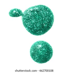 Two aqua metallic glitter paint blobs for your design background. Vector EPS-10 file, transparency used. 