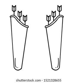 two archery icon design with outline style