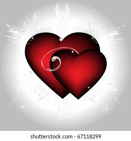 Two ardent  hearts, vector illustration, eps10