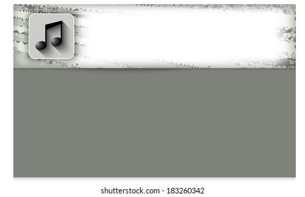 two of area for text  with music icon