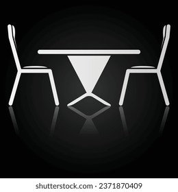 Two armchairs and a small coffee table. Living room or lounge zone furniture design, modern home interior elements vector realistic illustration. Contemporary furniture for office or coworking.