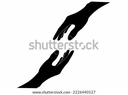 Two arms stretching help icon isolated on white background