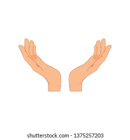 Two arms. Two-handed gesture. vector illustration. On a white background