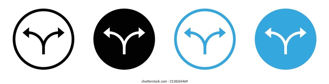 two arrow direction icon in two ways . intersection Arrows	

