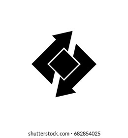 two arrow form square shape vector