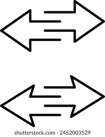 Two arrow icon exchange opposite direction
