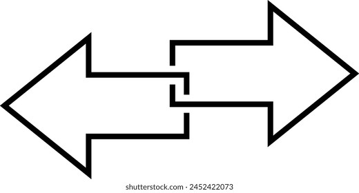 Two arrow icon exchange opposite direction