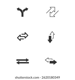 Two arrow icon logo flat vector design