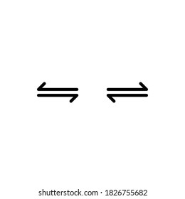 Zwei Pfeil-Symbol Logo-Illustration Vektorgrafik isoliert. Pfeil- und Navigationssymbol. Geeignet für Webdesign, Logo, App und Benutzeroberfläche. Bearbeitbarer Stroke und Pixel perfekt. EPS10.