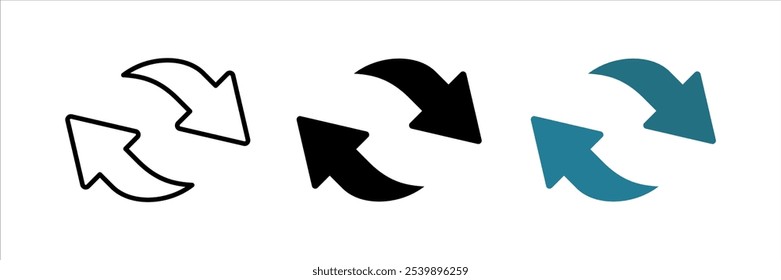 Two Arrow icon set. Exchange sign. for mobile concept and web design. vector illustration on white background