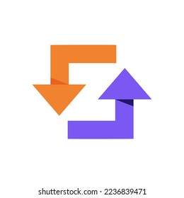 two arrow with letter Z negative space logo design