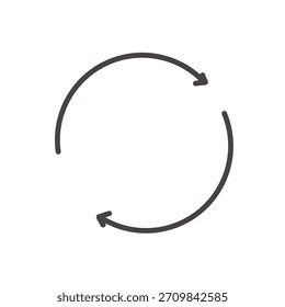 Dos líneas de flecha señal de carga circular